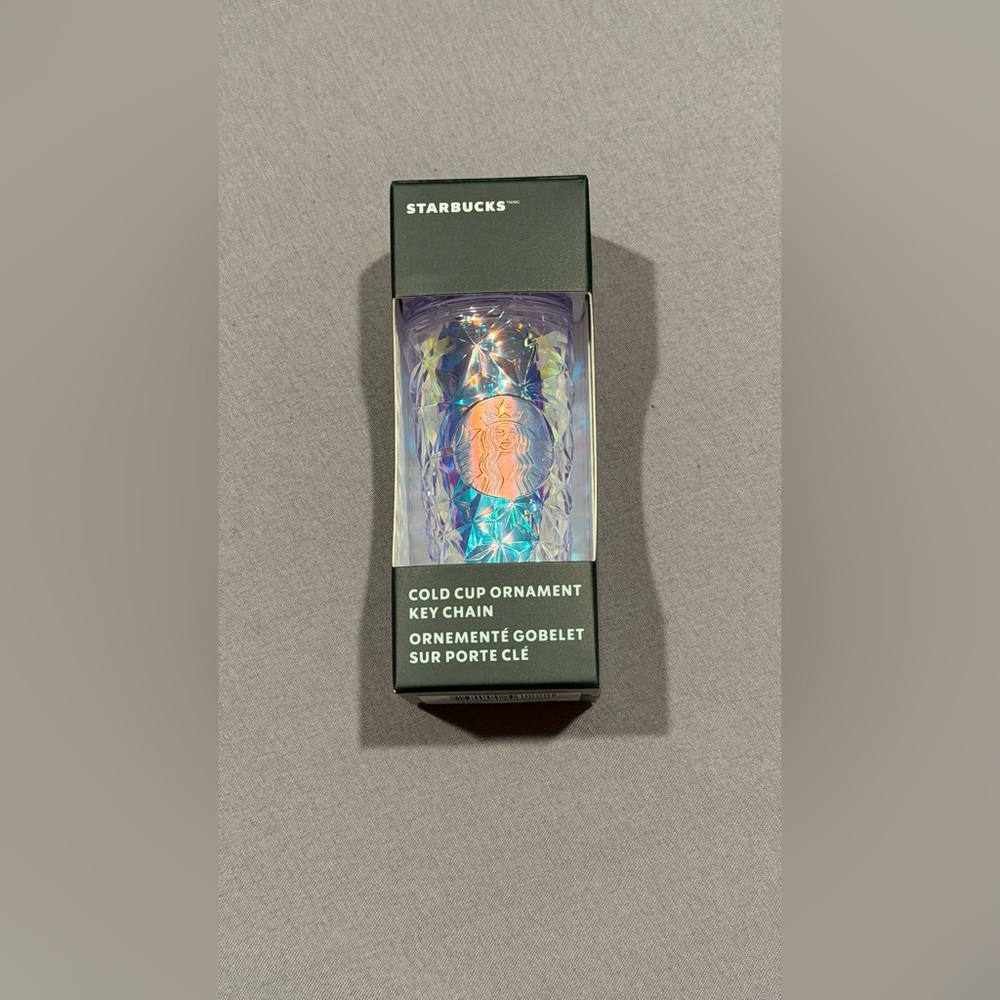 Starbucks Cold Cup Keychain Ornament - 2023 Iridescent Diamond New!